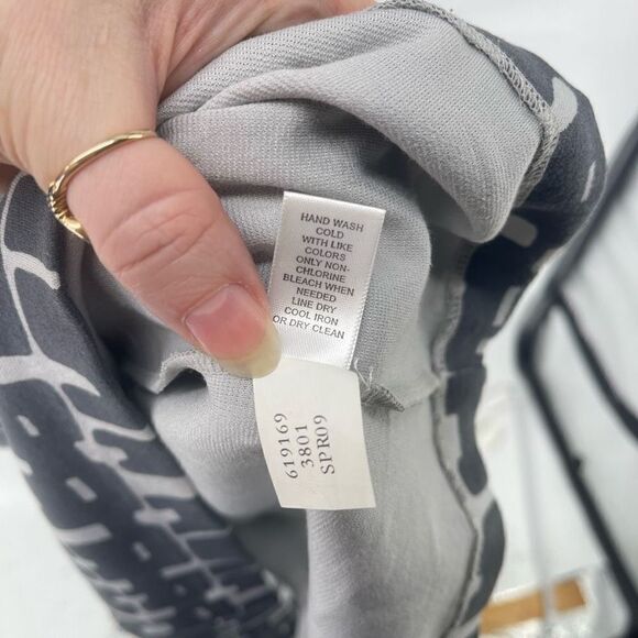 Banana Republic Women's Sheath Dress Midi Mod Plaid Ponte Drape Neck Gray Size 4 - Picture 10 of 11